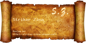 Striker Zina névjegykártya